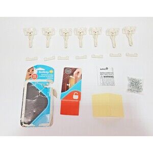 Safety 1st Spring-Loaded Cabinet & Drawer Latches White 7 Pack Baby Proofing
